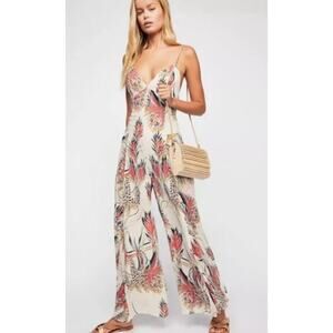 Free People Alissa Tropical Printed Jumpsuit 10